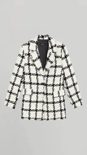 CHECKERED BOUCLE BLAZER