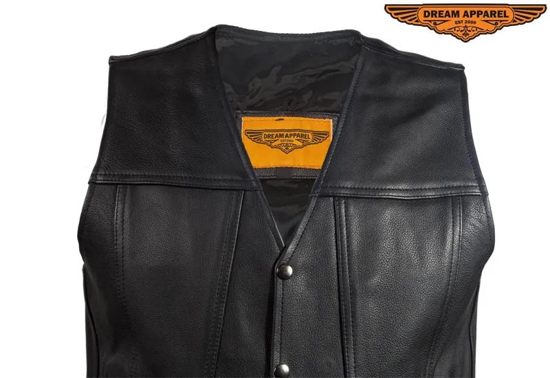 Classic Motorcycle Club Vest with Conceal Carry Pockets