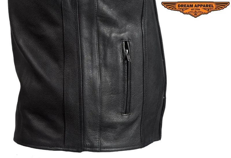 Classic Motorcycle Club Vest with Conceal Carry Pockets