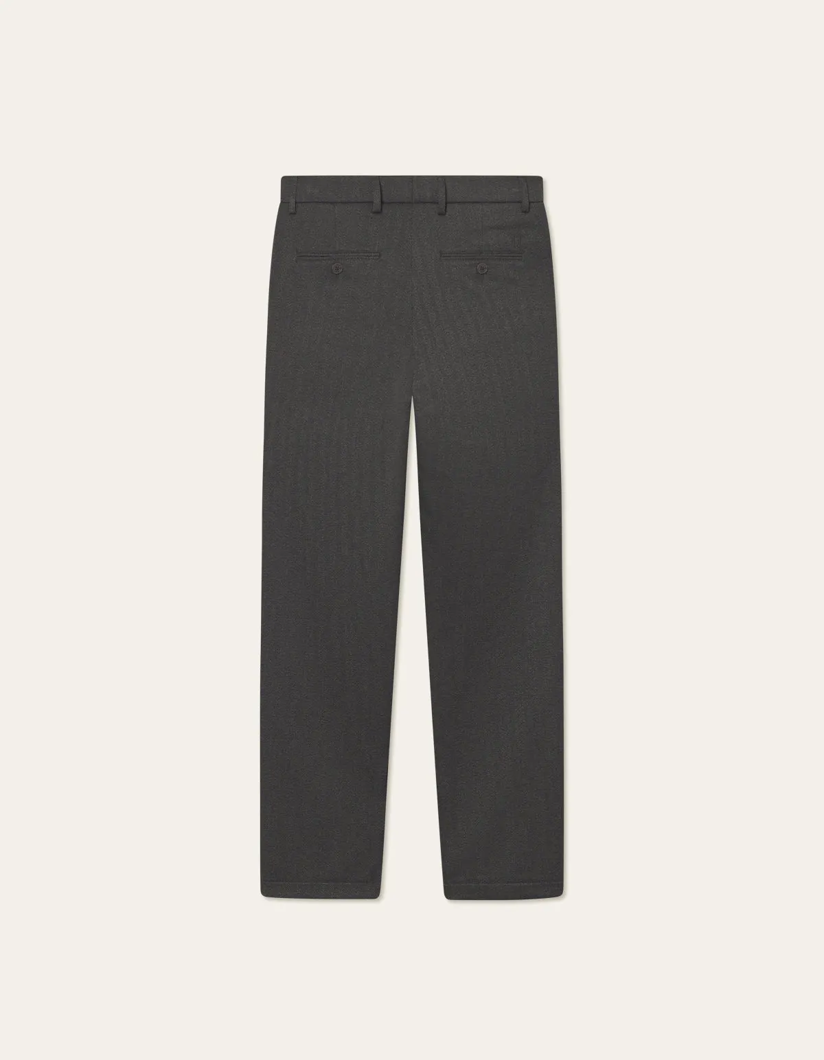 Como Herringbone Suit Pants in Black/Olive Night