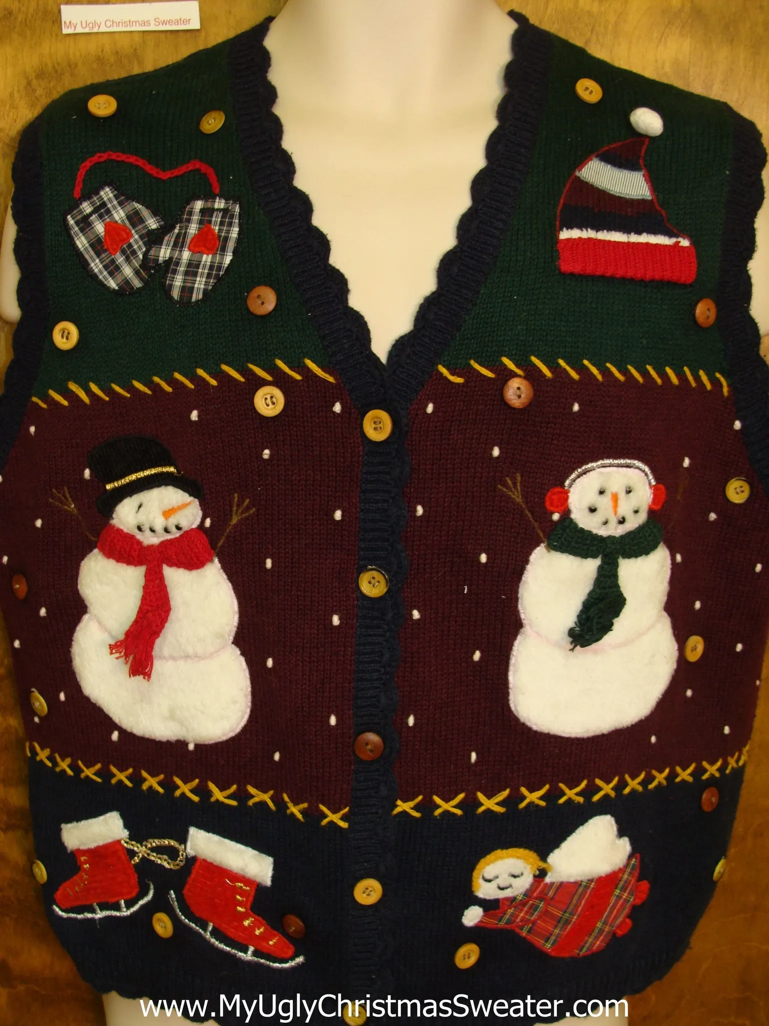 Corny Christmas Sweater Vest with an Angel