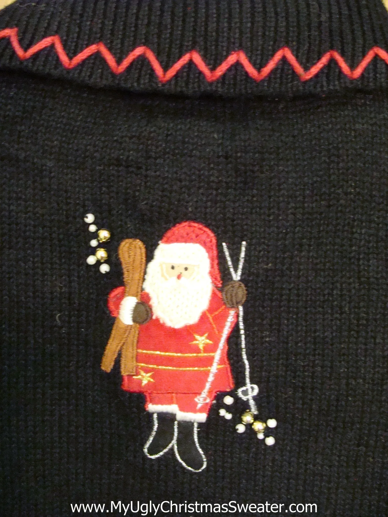 Corny Crafty Christmas Sweater Vest with Skiing Santa