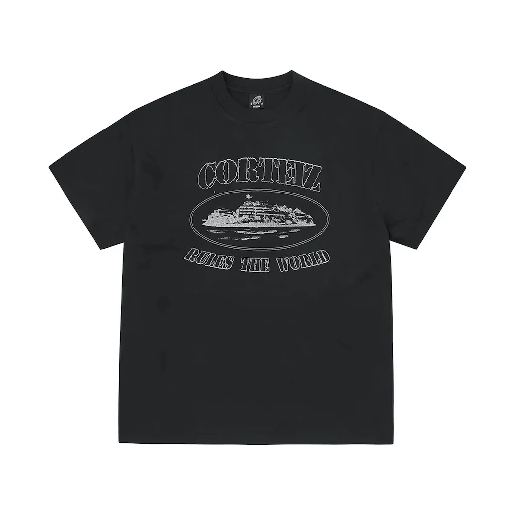 Corteiz Reflective Alcatraz Tee Triple Black