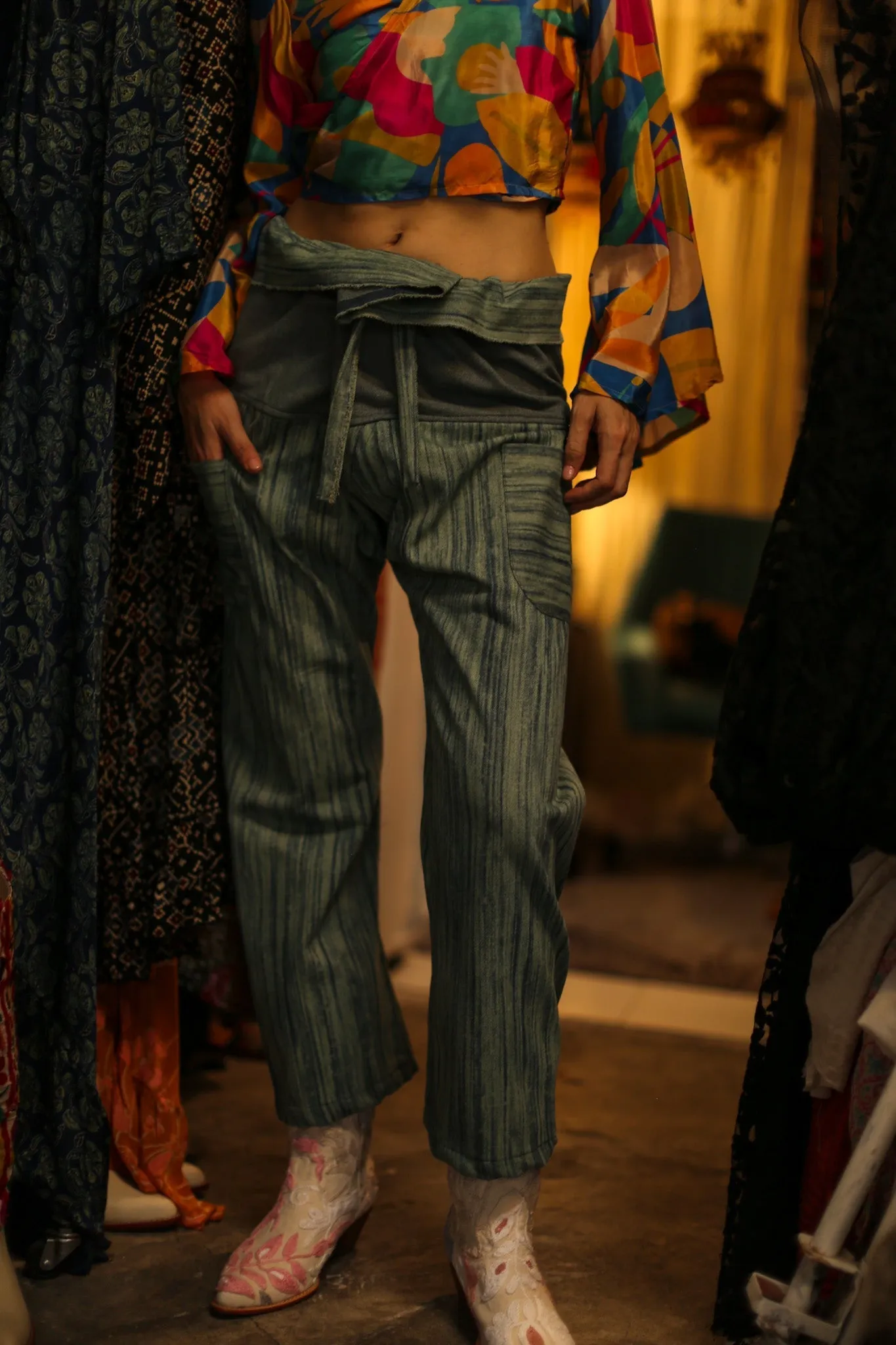 DENIM FISHERMAN PANTS ALBA