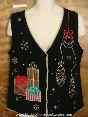 Fancy Ornate Corny Christmas Sweater Vest