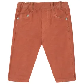 Fine Rib Corduroy Baby Pants - Terracotta  - FINAL SALE