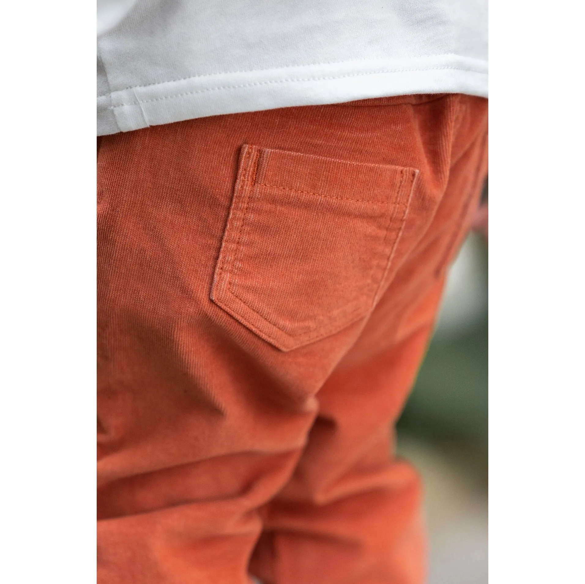 Fine Rib Corduroy Baby Pants - Terracotta  - FINAL SALE