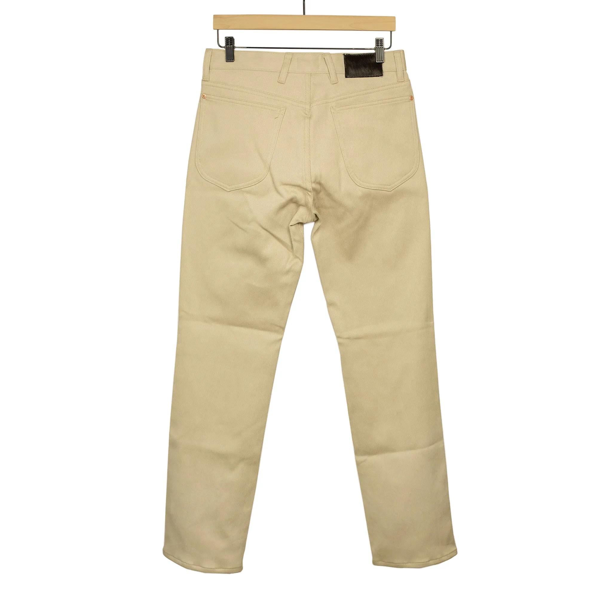 Five pocket pants in off white Japanese bedford cord