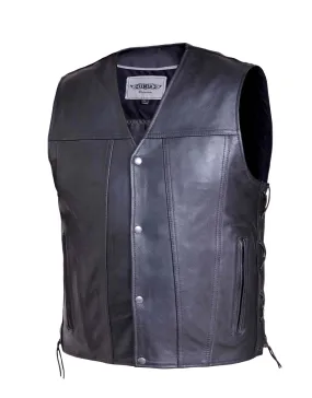 Flat Bottom Side Tie Mens Vest Single Piece Back