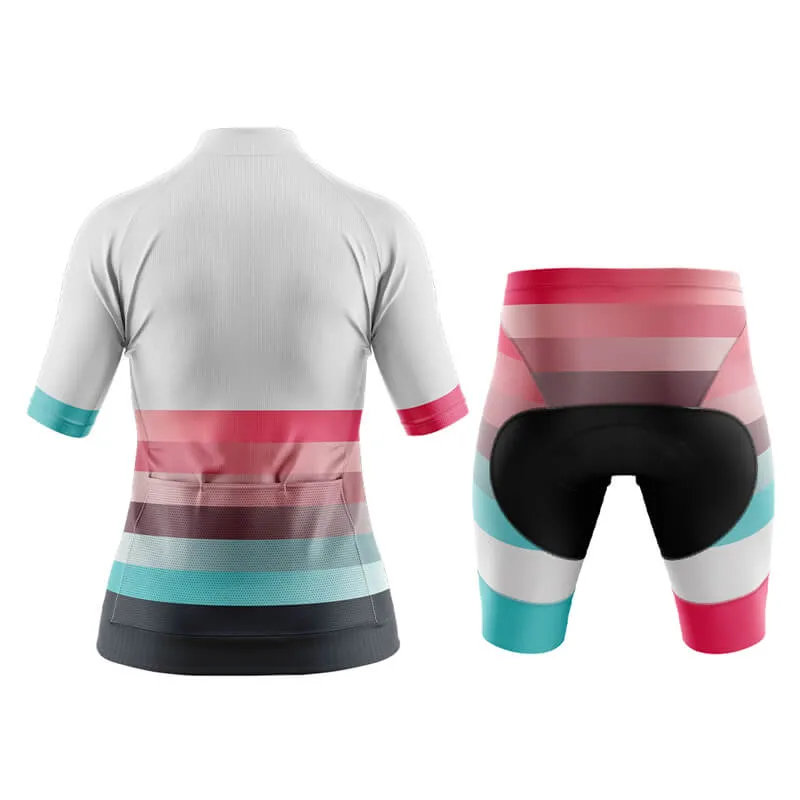 Gradient Frequency Aero Cycling Kit (White-Pink-Teal)