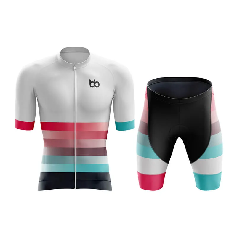 Gradient Frequency Aero Cycling Kit (White-Pink-Teal)