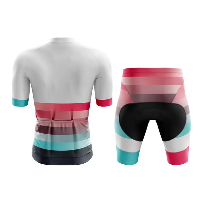 Gradient Frequency Aero Cycling Kit (White-Pink-Teal)