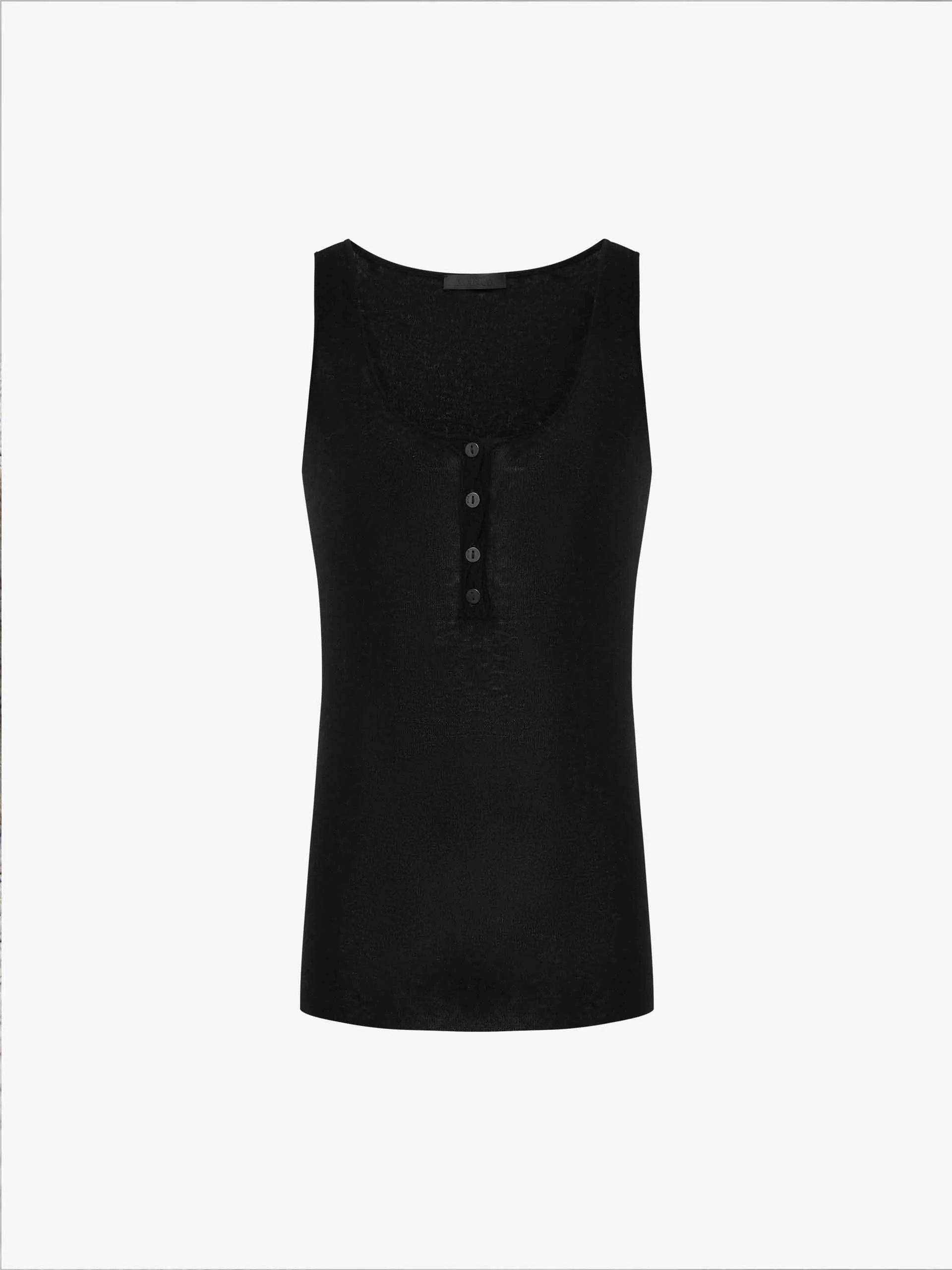 Half Button Wool Tank