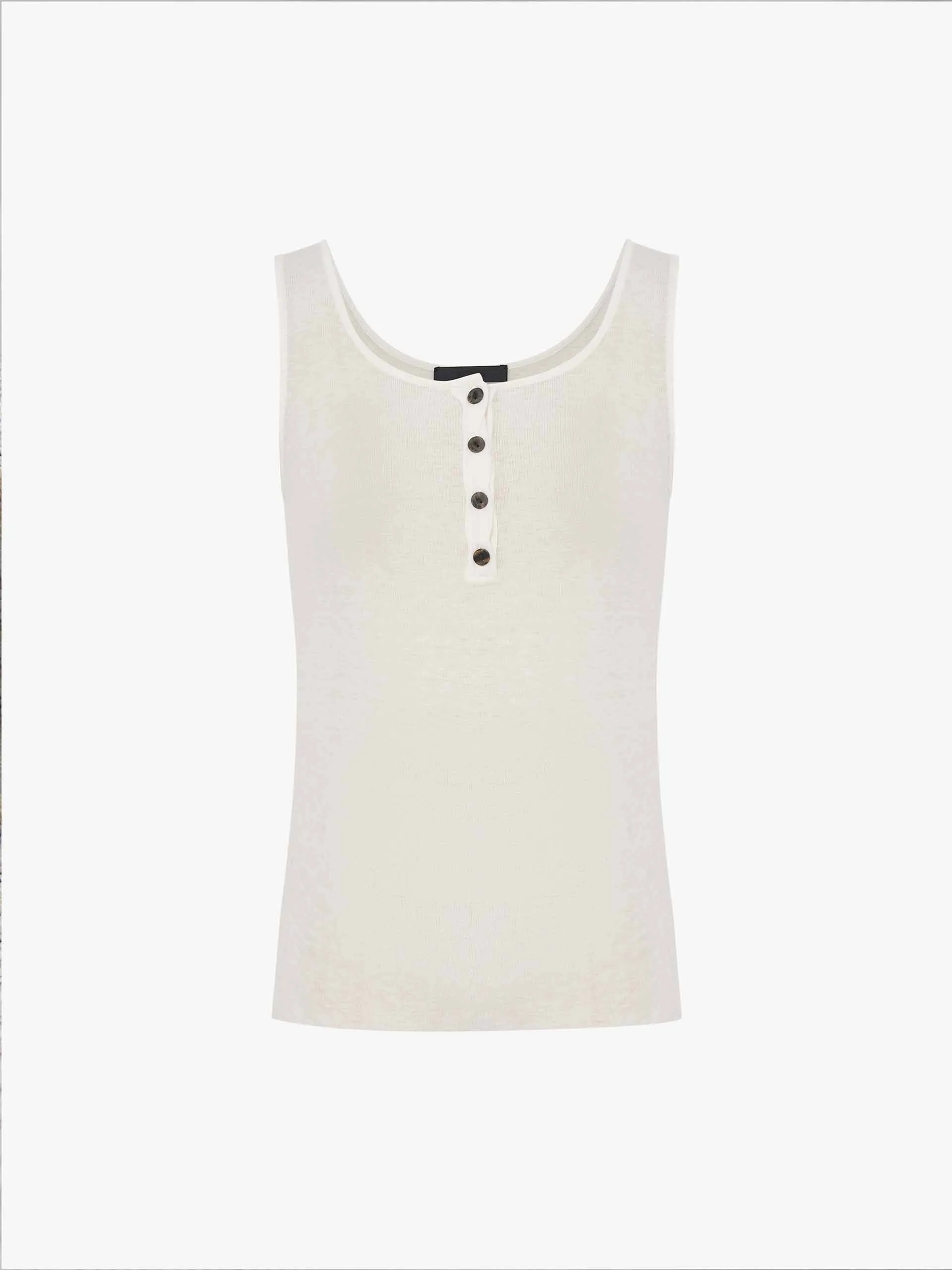 Half Button Wool Tank