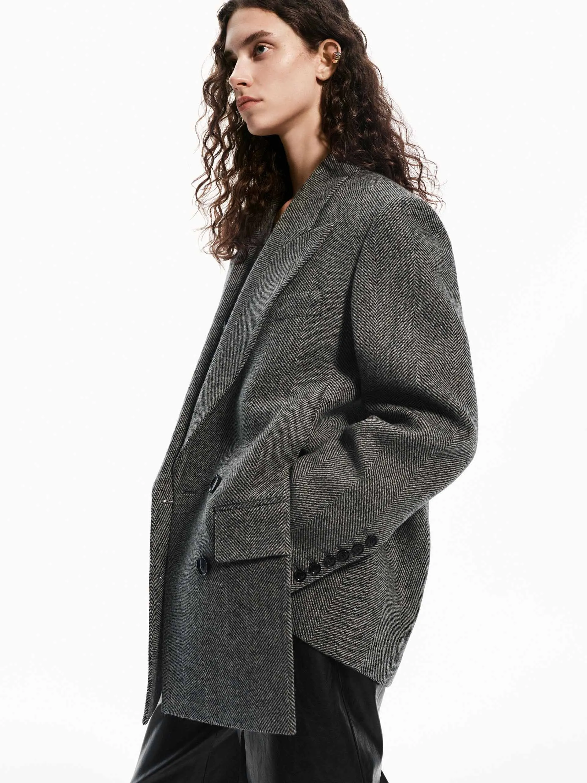 Herringbone Structured Coat