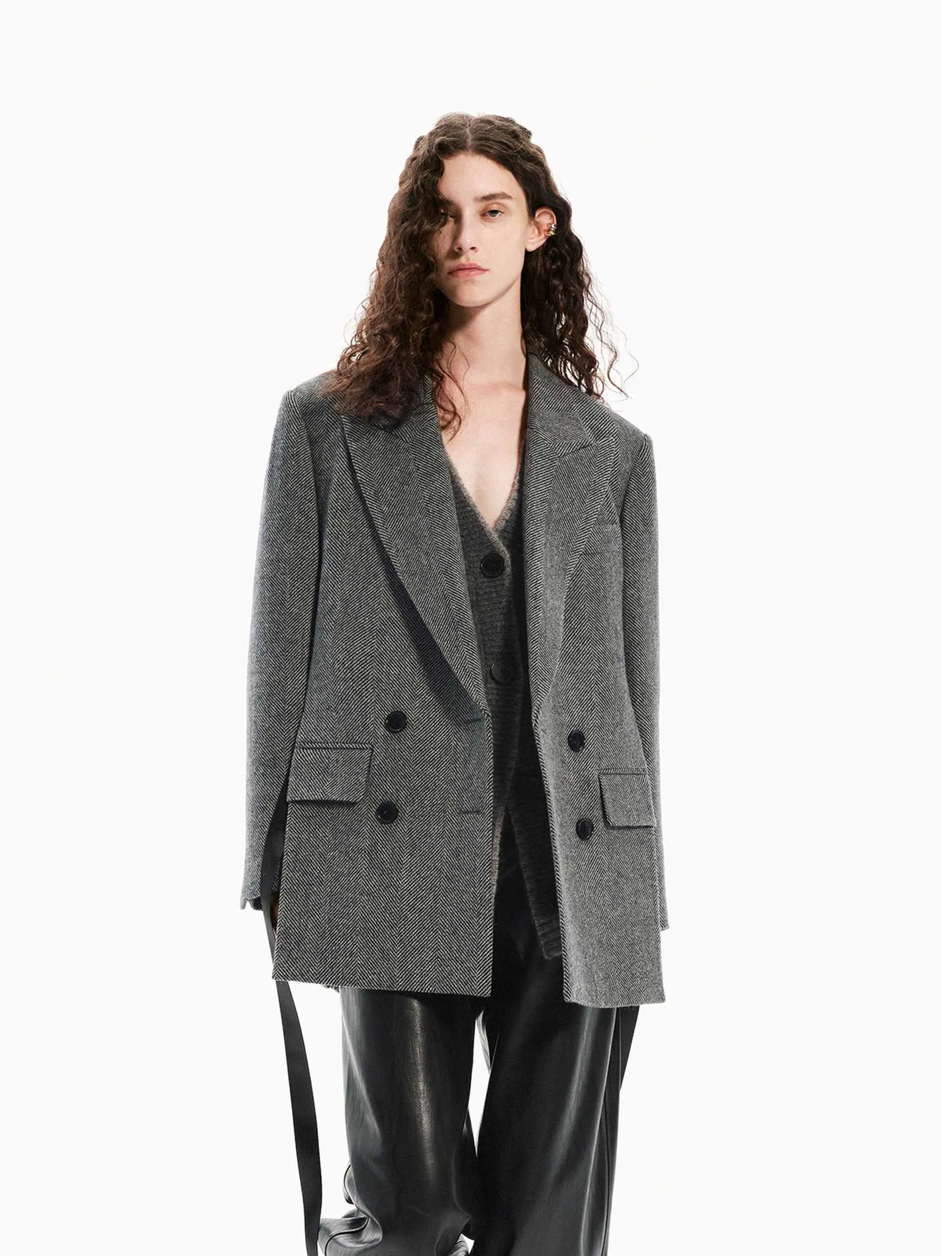 Herringbone Structured Coat