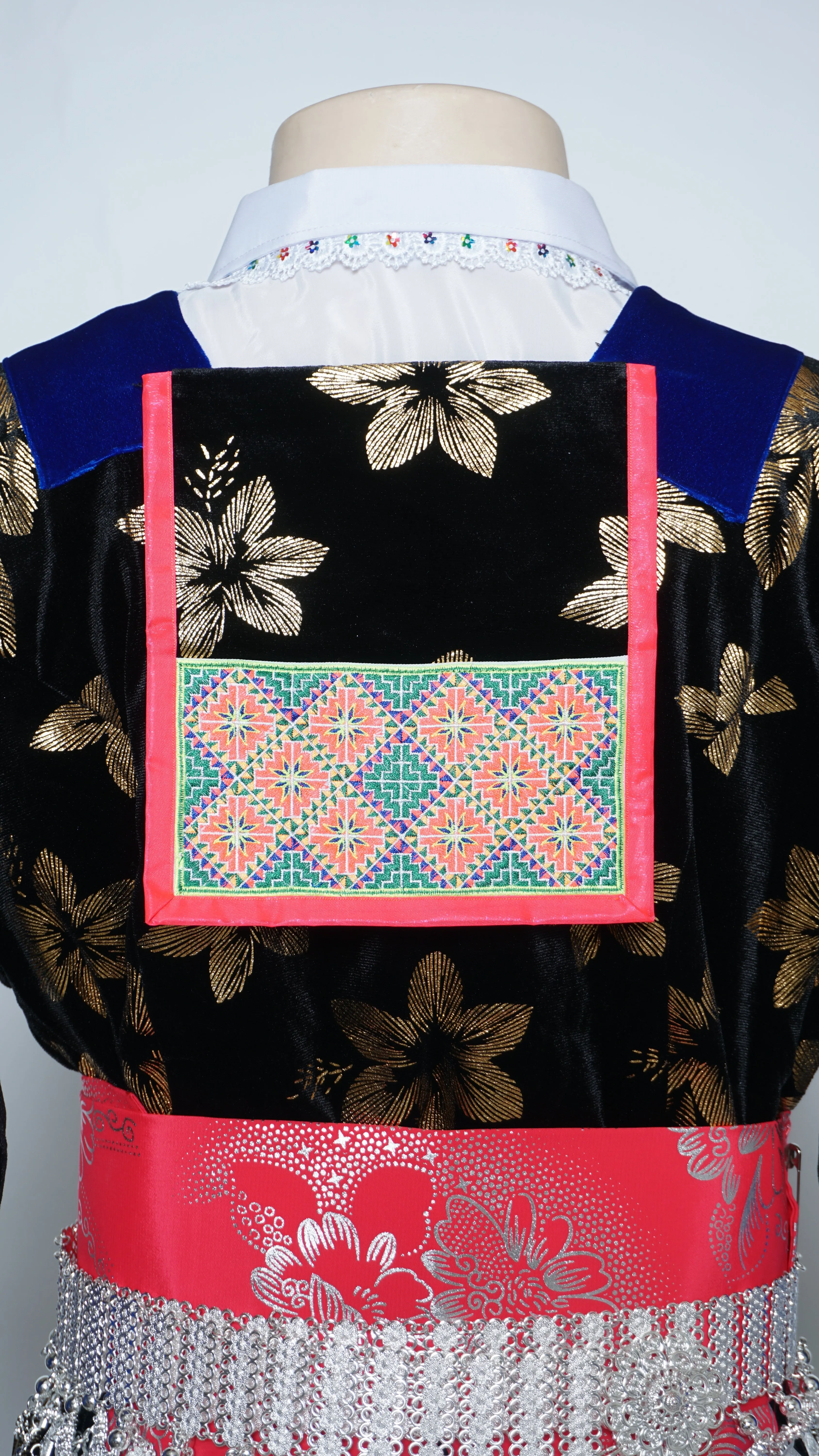 Hmong Xeev Gold Floral Velvet