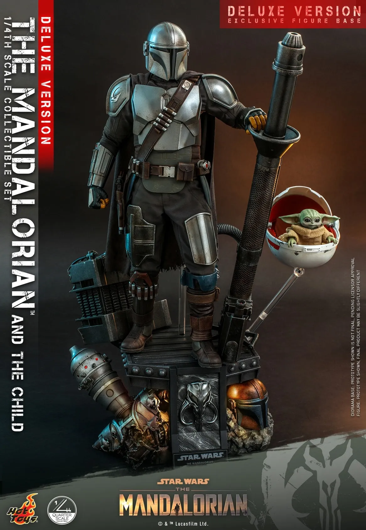 Hot Toys - QS017 - Star Wars The Mandalorian- 1/4th scale The Mandalorian & The Child Collectible Set (Deluxe Ver.)