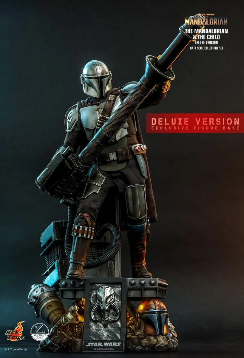 HOT TOYS STAR WARS 1/4TH SCALE THE MANDALORIAN & THE CHILD COLLECTIBLE SET (DELUXE VERSION) - QS017