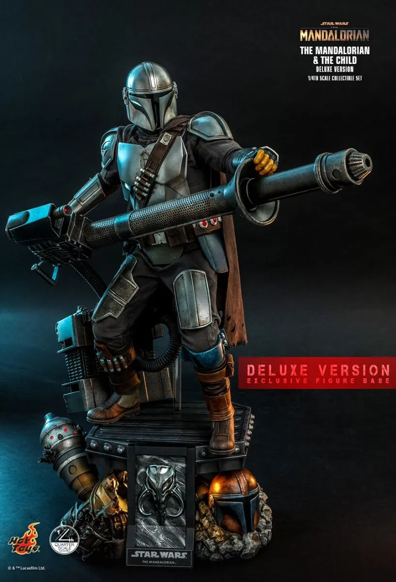 HOT TOYS STAR WARS 1/4TH SCALE THE MANDALORIAN & THE CHILD COLLECTIBLE SET (DELUXE VERSION) - QS017