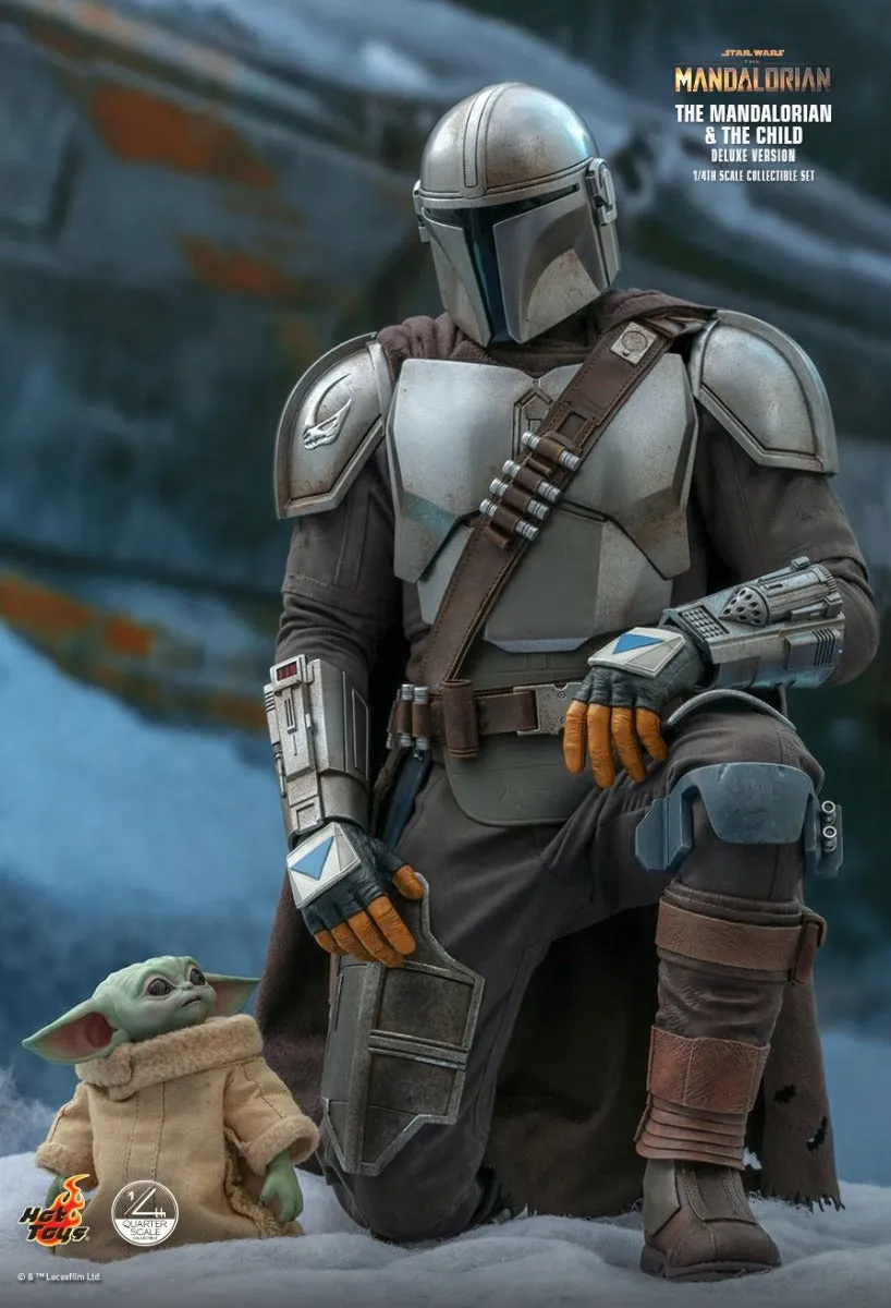 HOT TOYS STAR WARS 1/4TH SCALE THE MANDALORIAN & THE CHILD COLLECTIBLE SET (DELUXE VERSION) - QS017