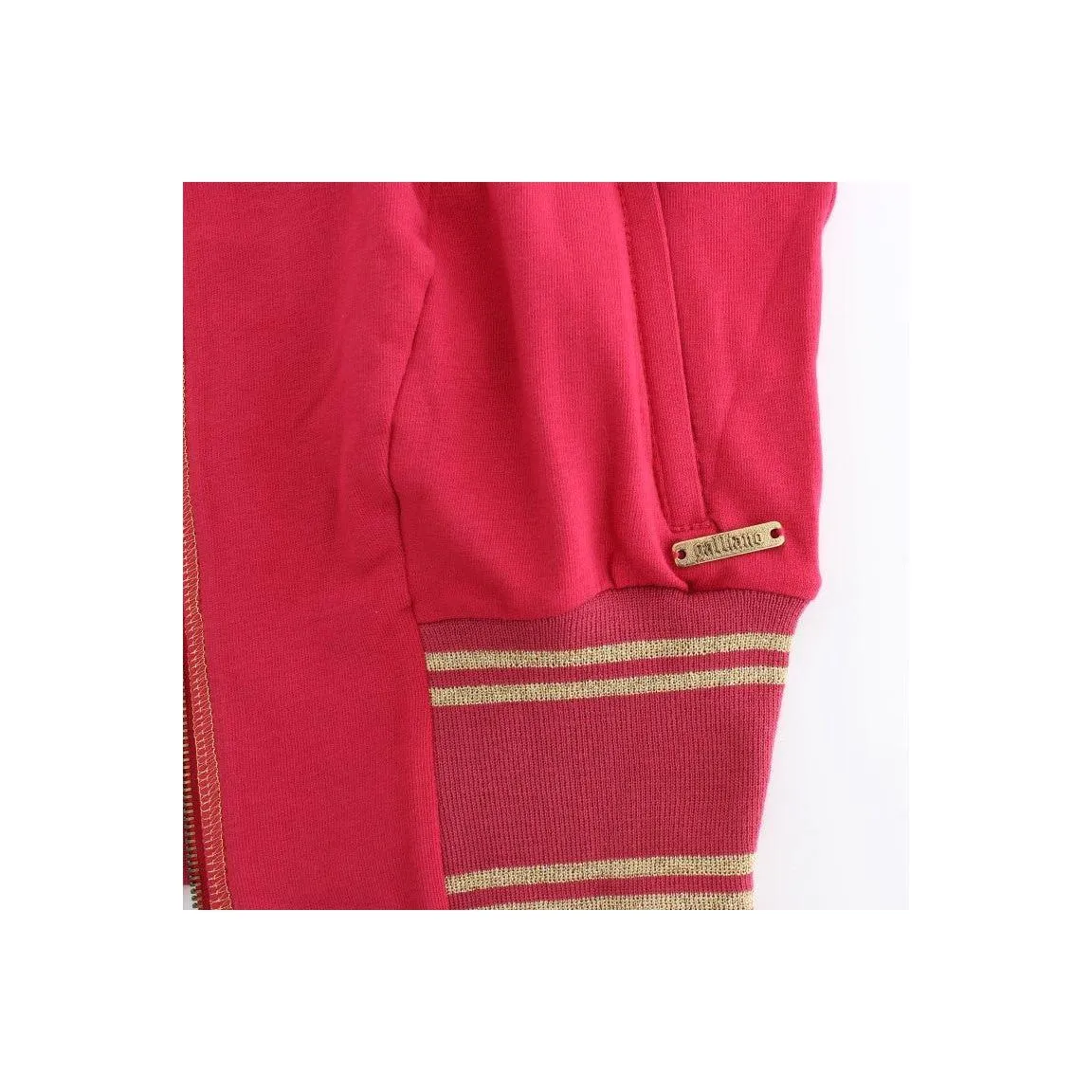 John Galliano Elegant Pink Zip Cardigan with Logo Detailing