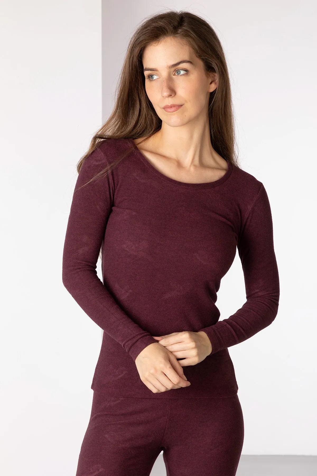 Ladies Brushed Thermal Long Sleeved Base Layer Top - Ella