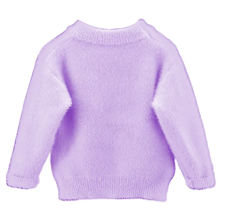 Little Surprise Box Purple with 3d Bunny Kids Cardigan Sweater