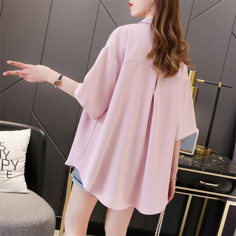 Loose-Fit Anti-Aging Fiber Casual Plus Shirt