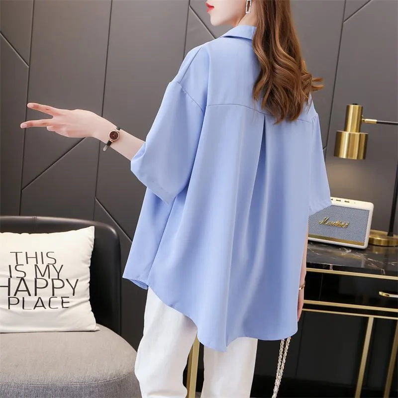 Loose-Fit Anti-Aging Fiber Casual Plus Shirt