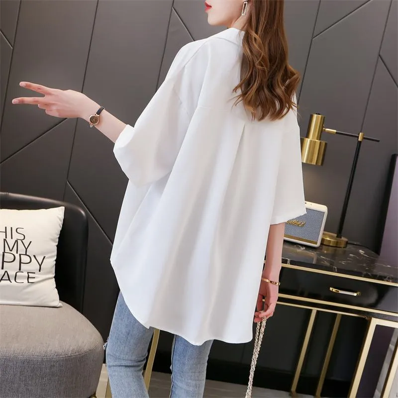 Loose-Fit Anti-Aging Fiber Casual Plus Shirt