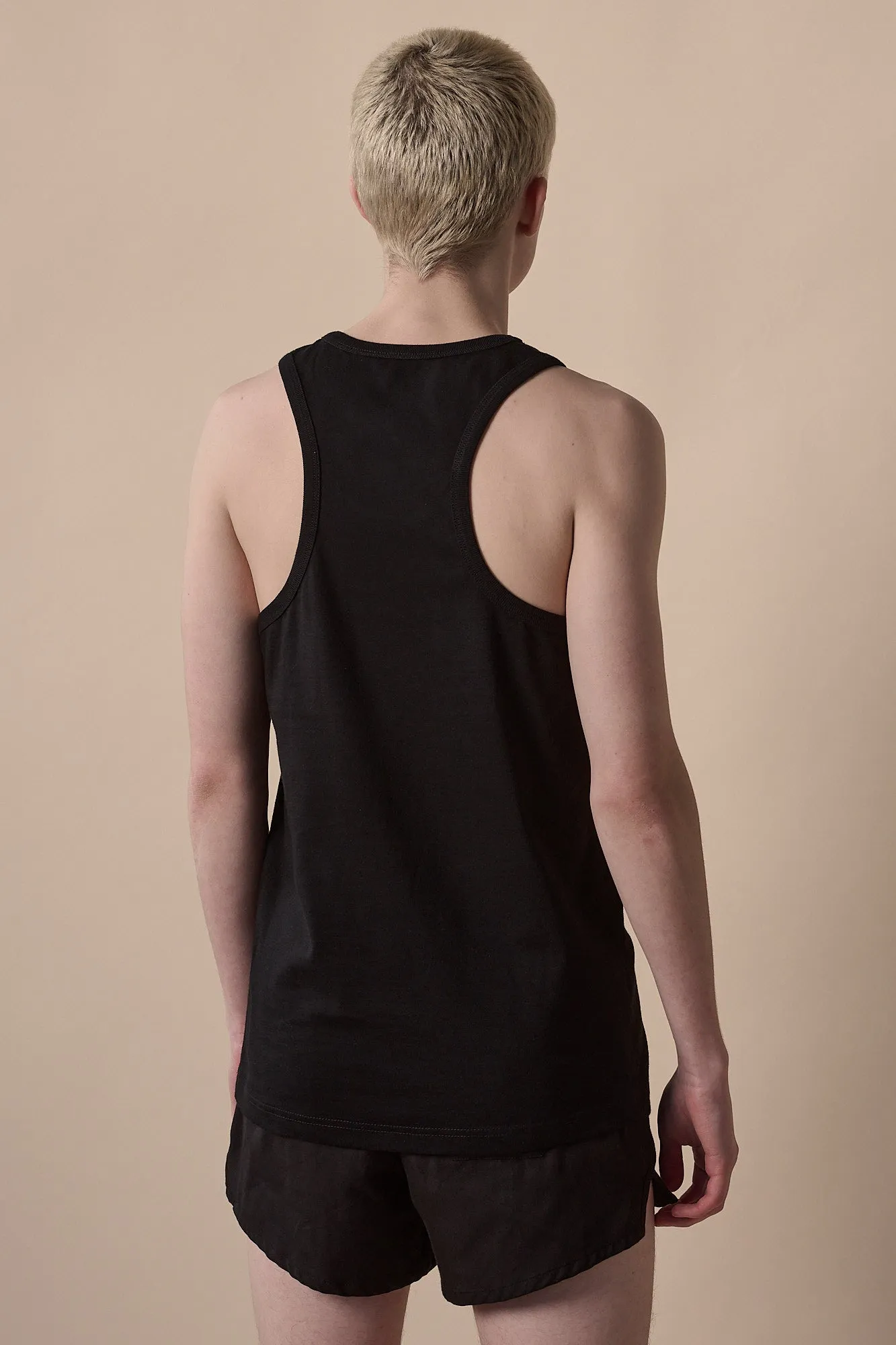 Mens Racer Back Vest Plastic Free - Black