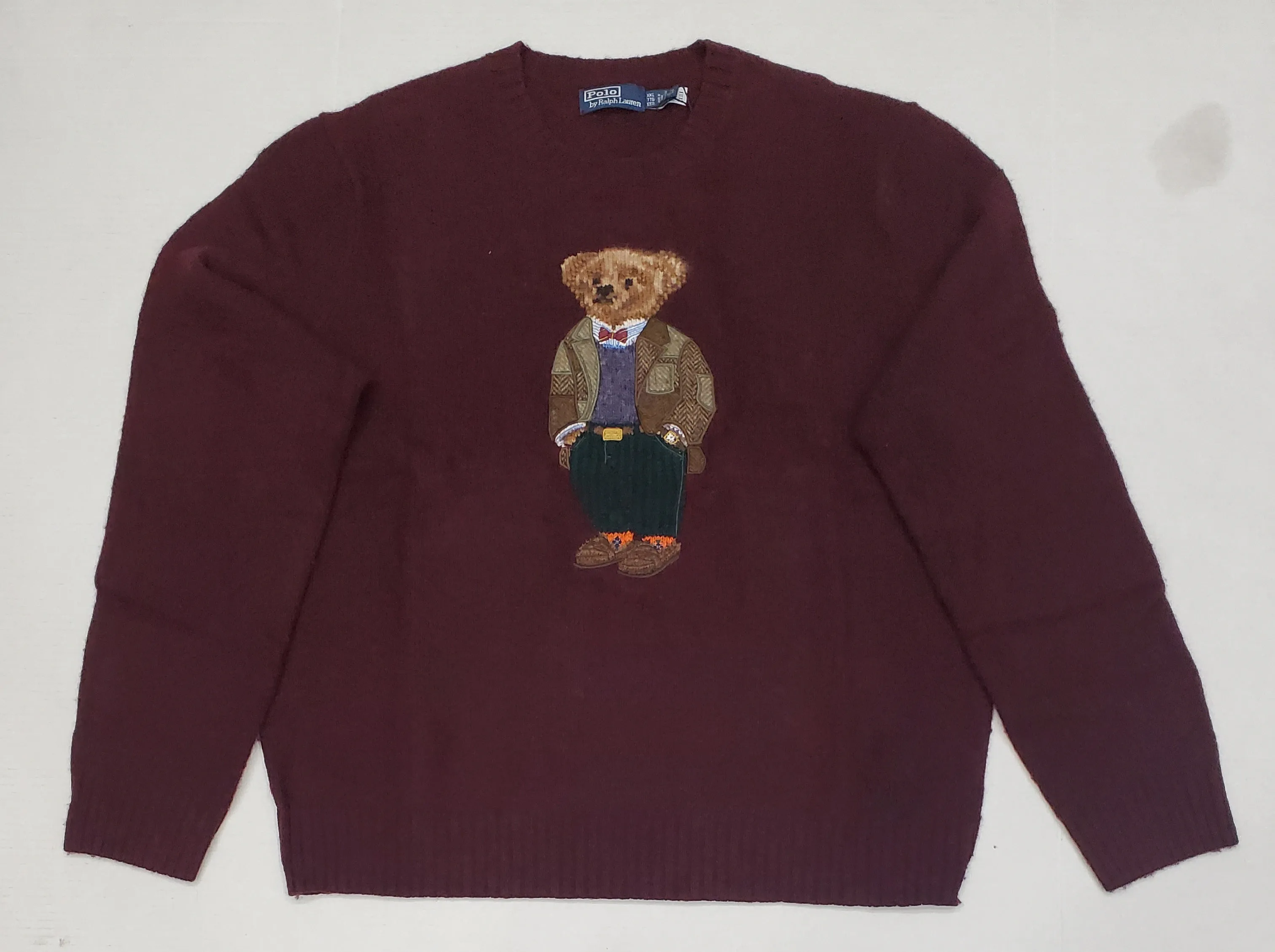 Nwt Polo Ralph Lauren Burgundy Heritage Bear Sweater