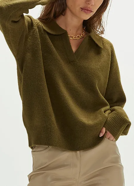 Olive Polo Sweater