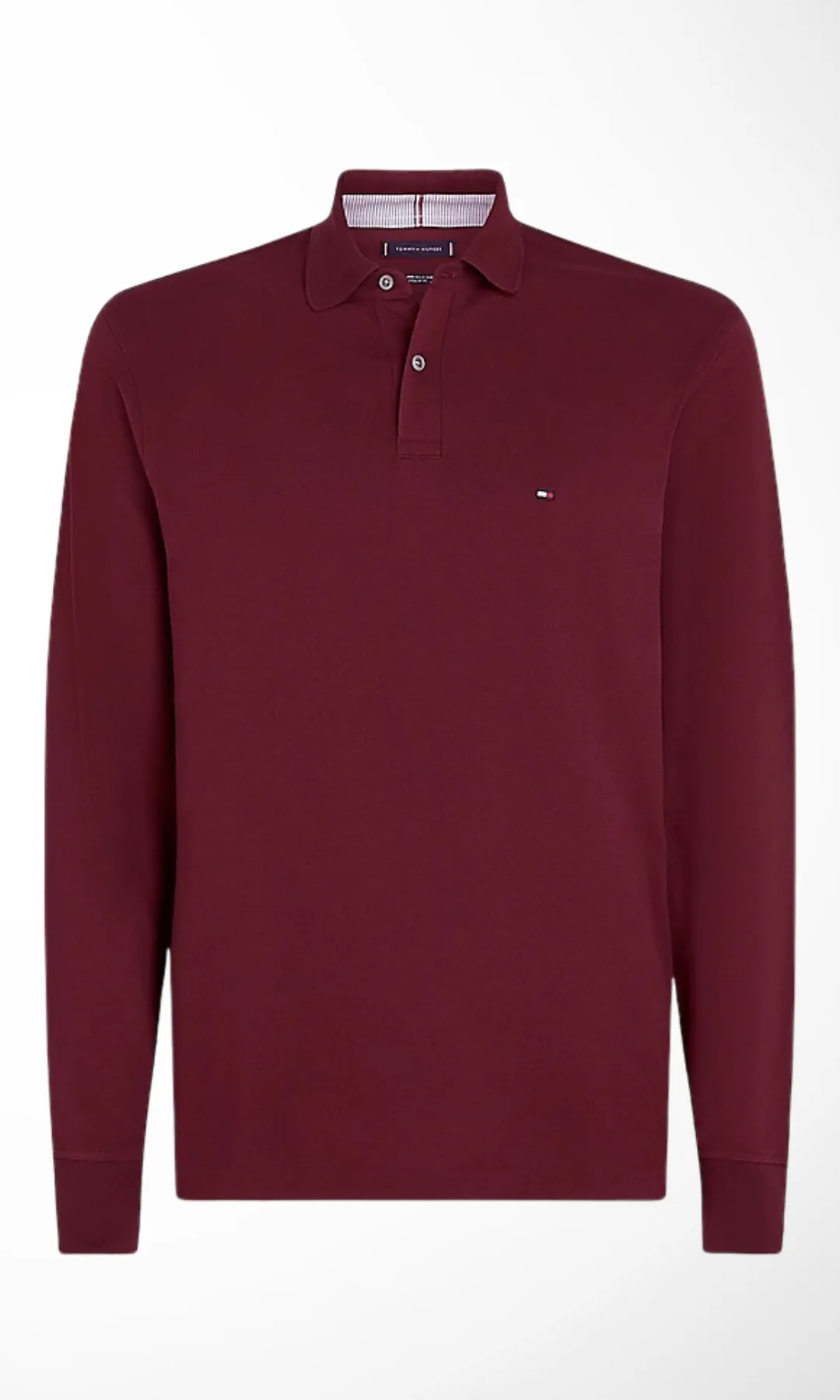 ORIGINAL Men Long Sleeve Cotton Polo Shirts (Burgundy)