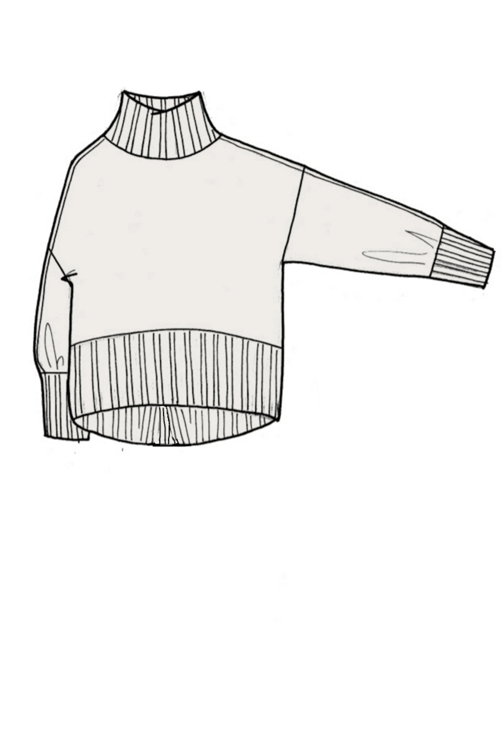 Oversized Cashmere Polo Neck Sweater - Made to Order