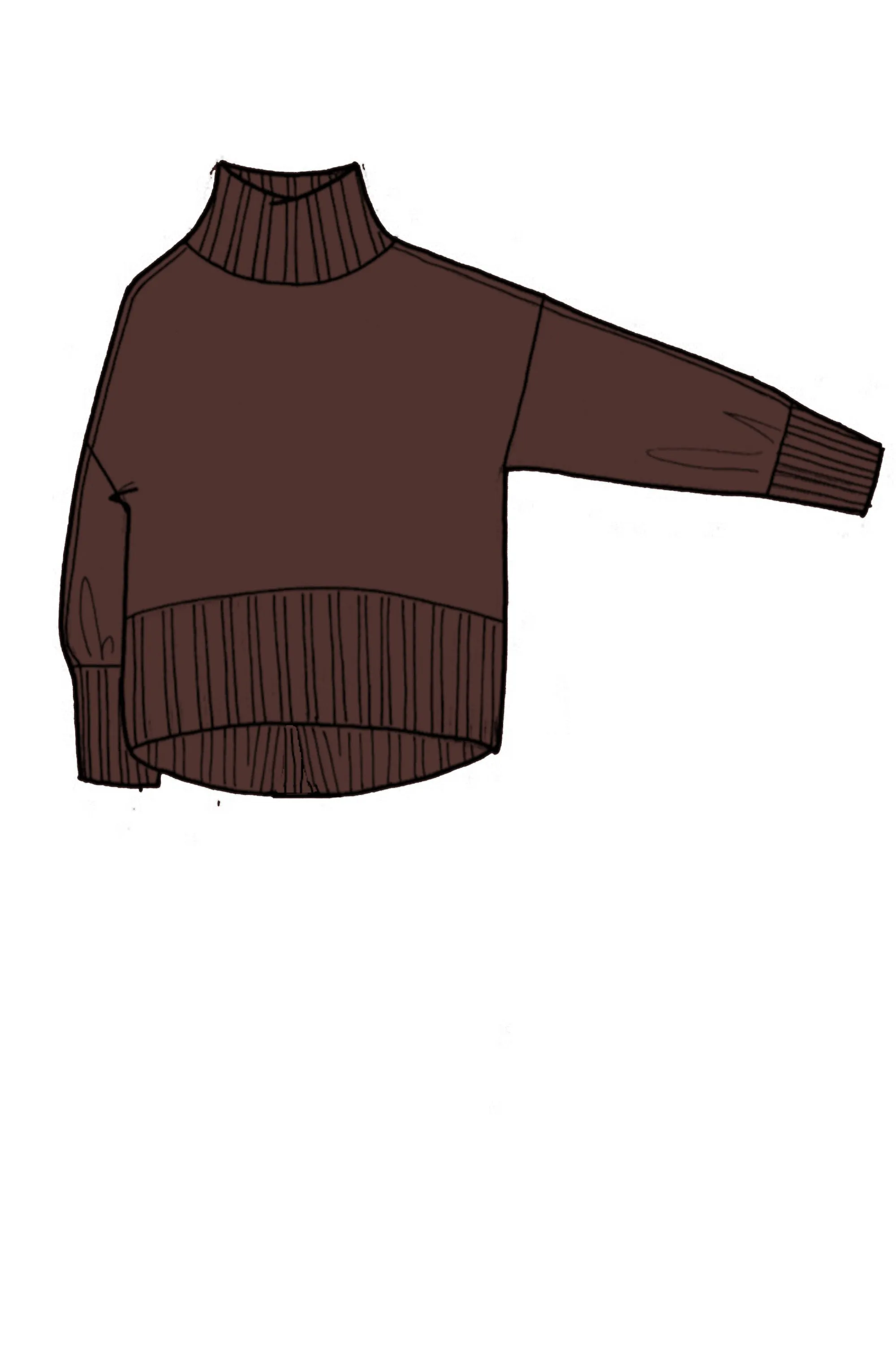 Oversized Cashmere Polo Neck Sweater - Made to Order