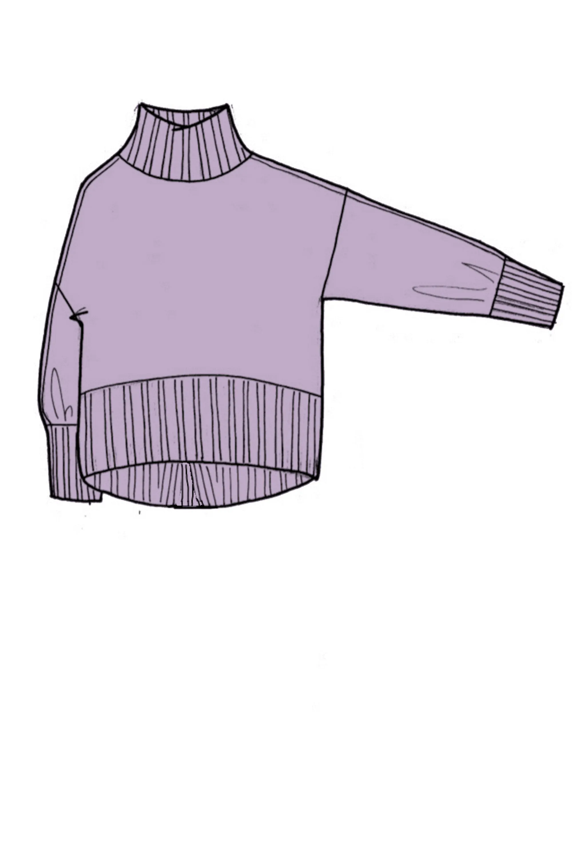 Oversized Cashmere Polo Neck Sweater - Made to Order