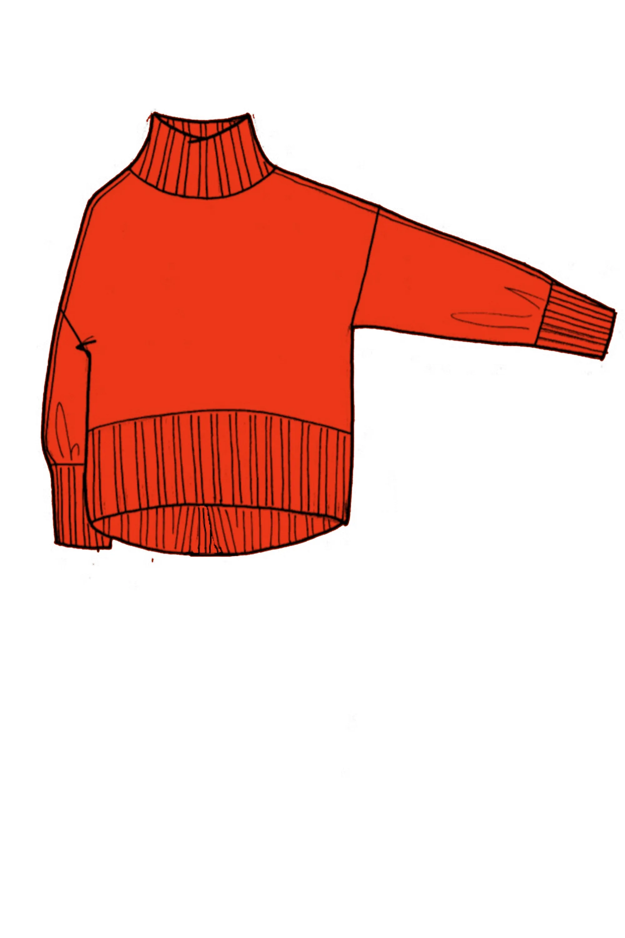 Oversized Cashmere Polo Neck Sweater - Made to Order