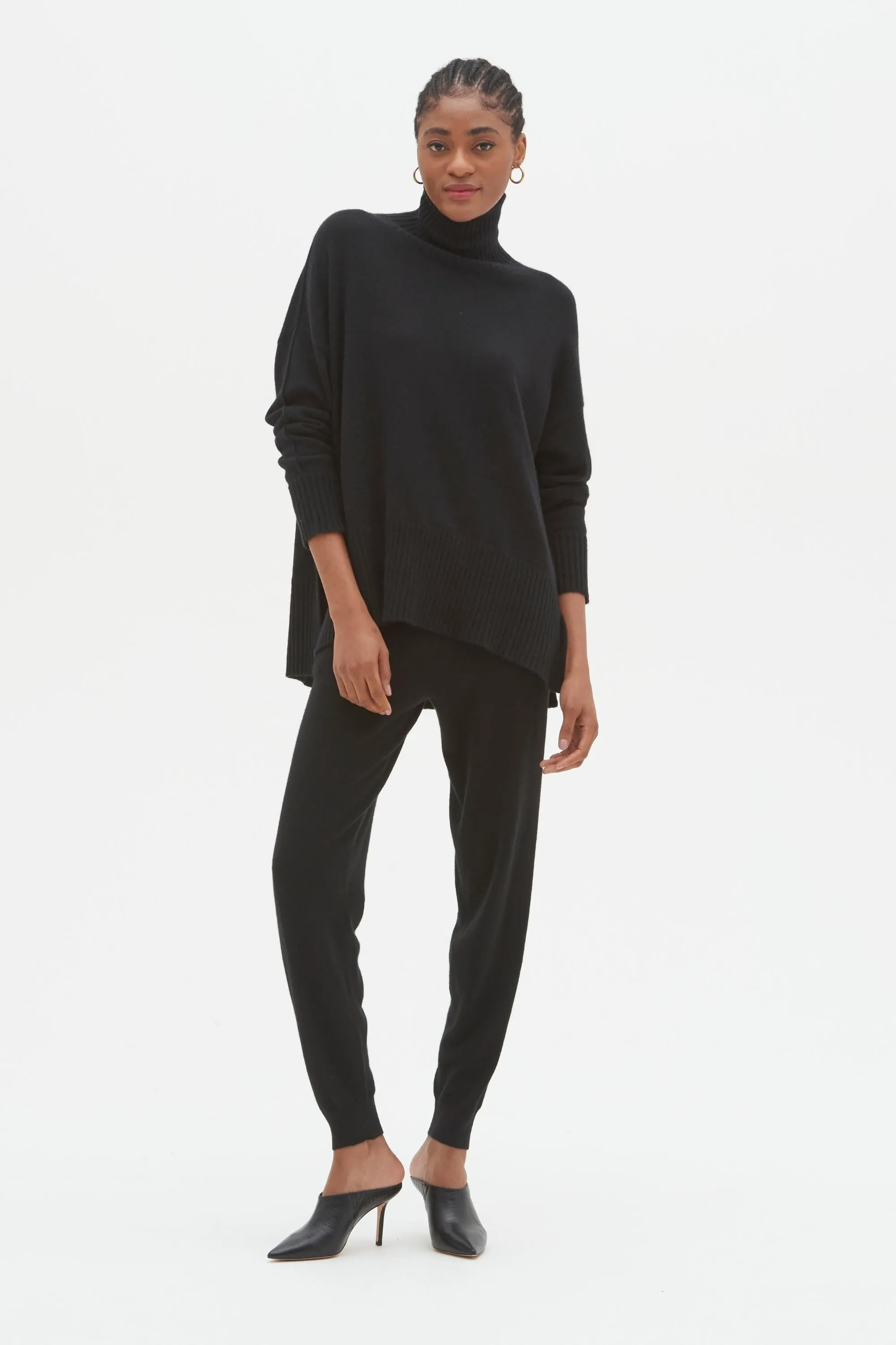 Oversized Cashmere Polo Neck Sweater - Made to Order