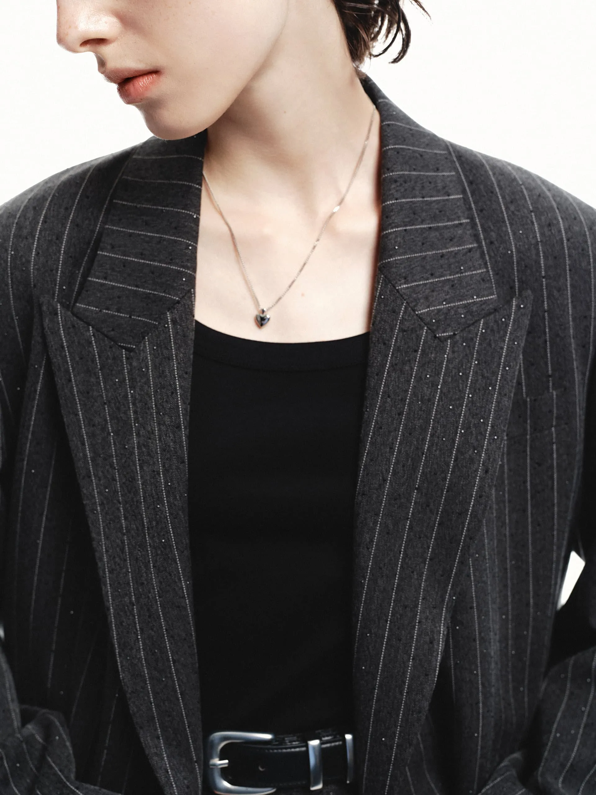 Pinstripe Structured Blazer