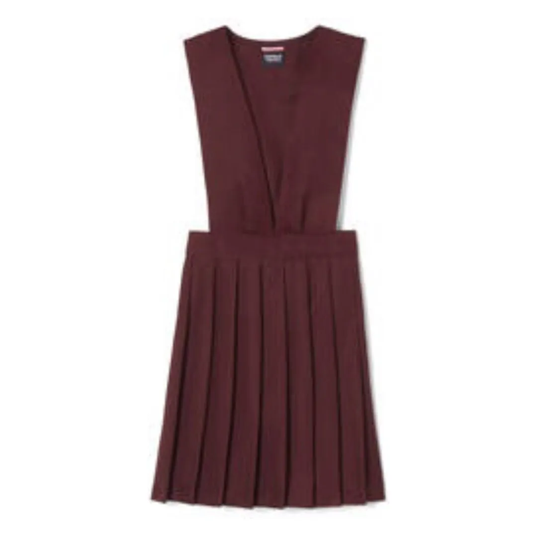 Plus V-Neck Pleated Jumper - Burgundy