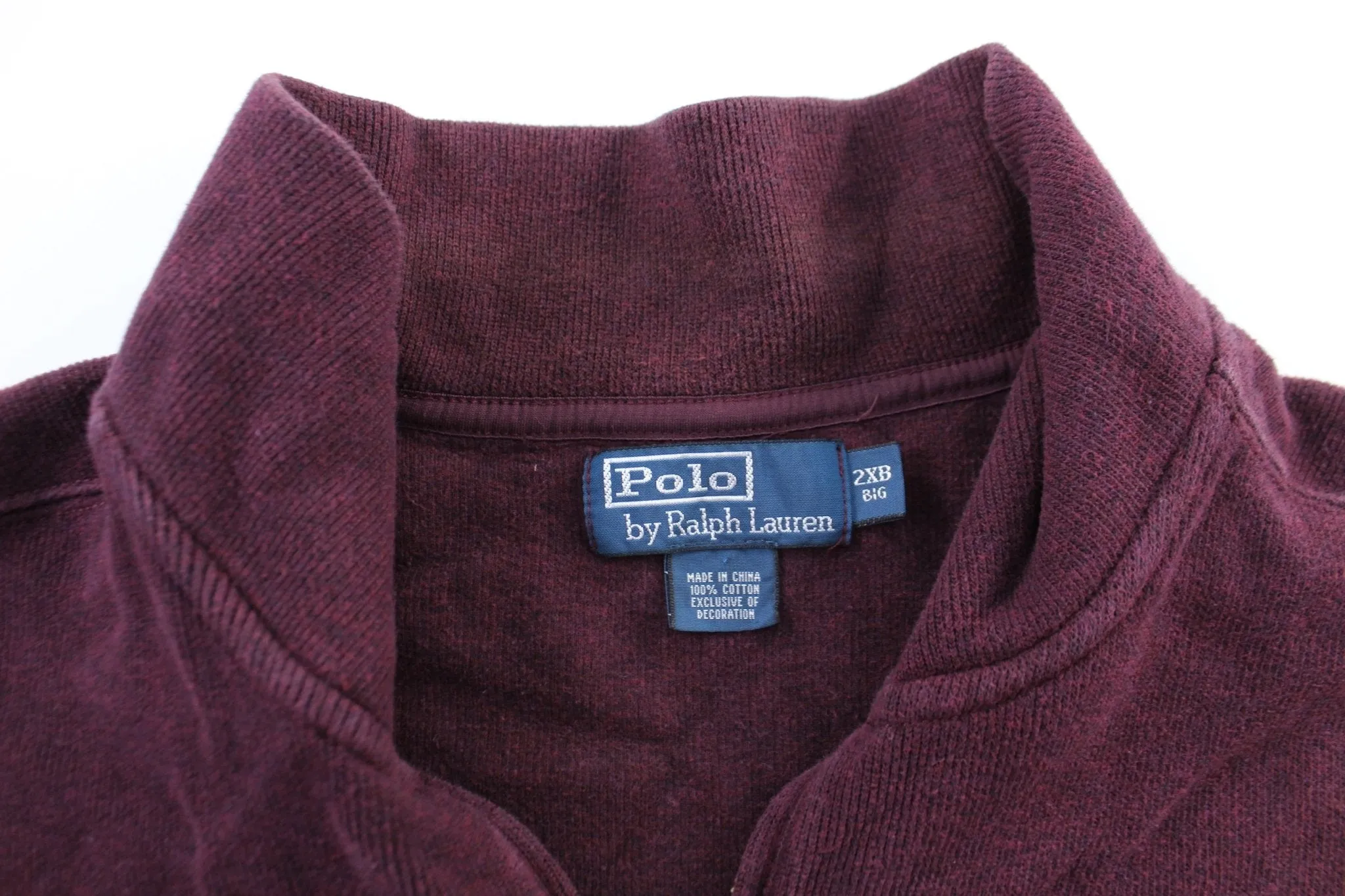 Polo by Ralph Lauren Embroidered Logo Burgundy Zip Up Sweater