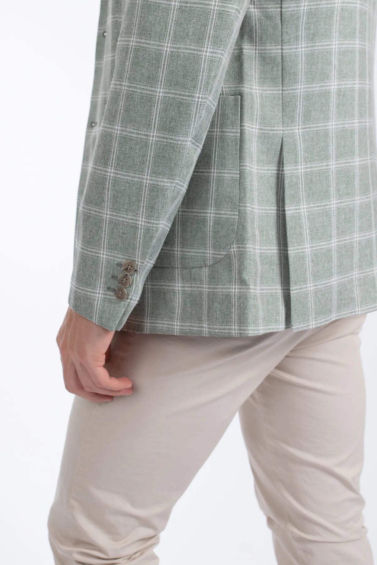 Sage Check Patch Pocket Blazer