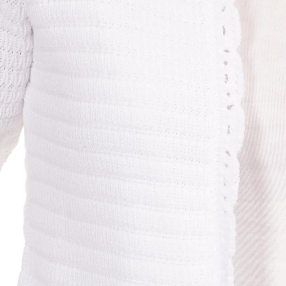 Scallop Edge Cardigan in White