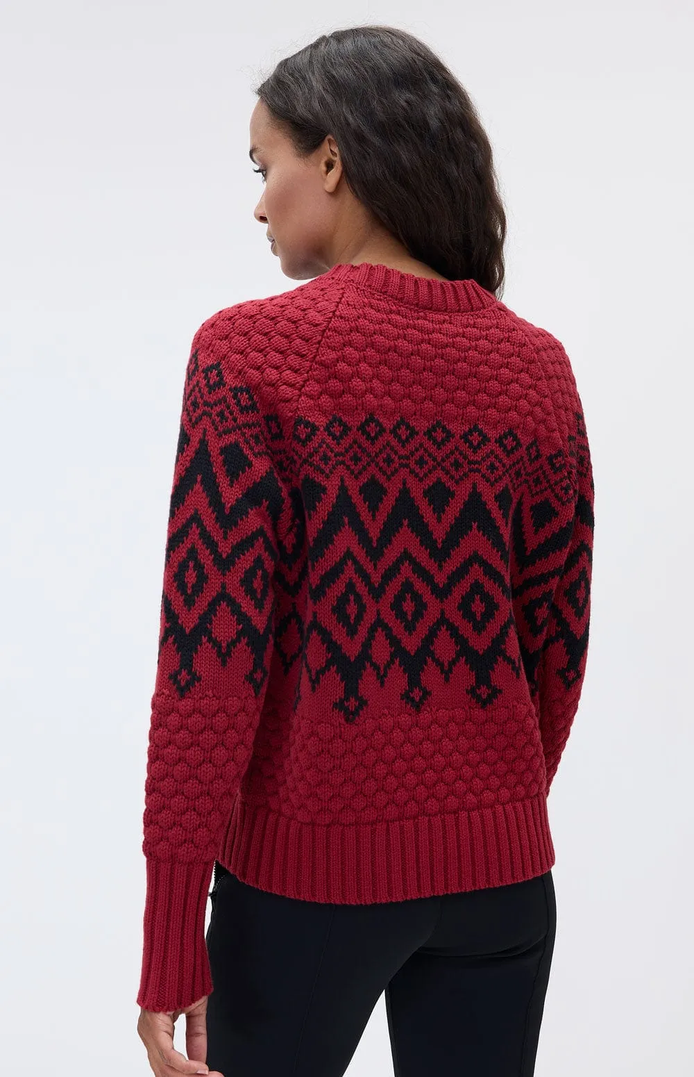 Selena II Crew Neck Ski Sweater | Deep Red