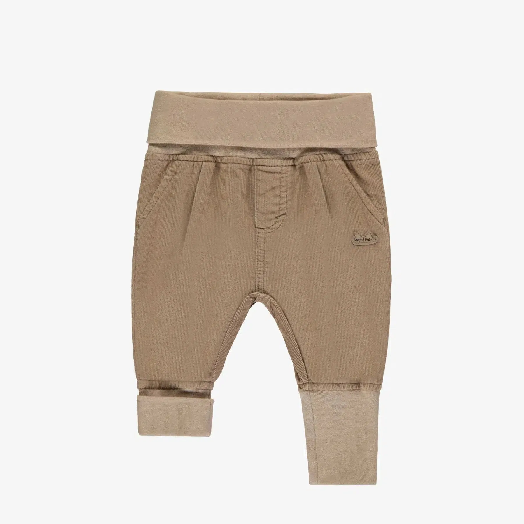 Souris Mini - Foldover Corduroy Pants - Tan