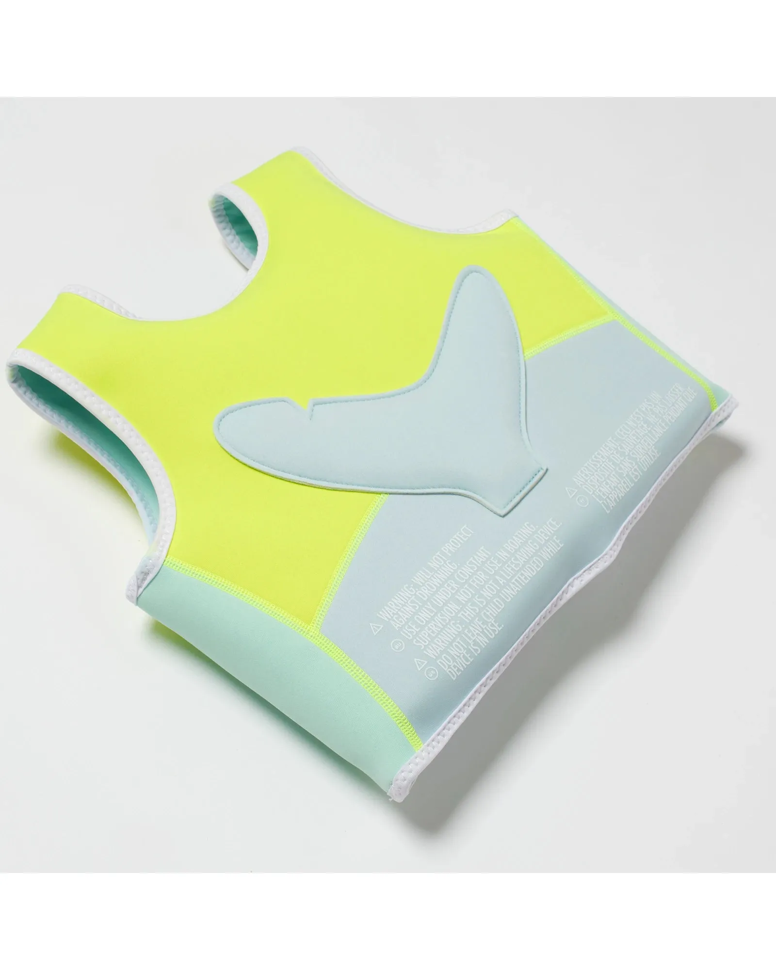 Sunnylife Salty the Shark Swim Vest 2-3 Aqua Neon Yellow