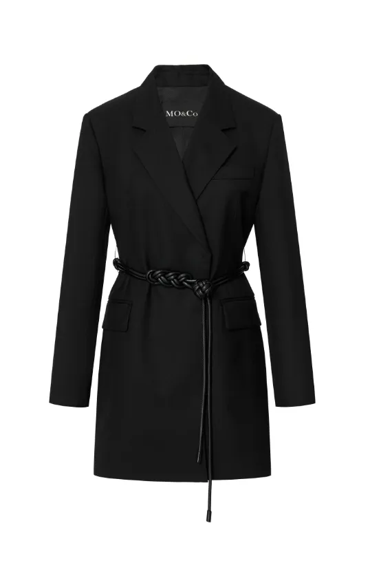 Tailored Wool blend Dress with Belt