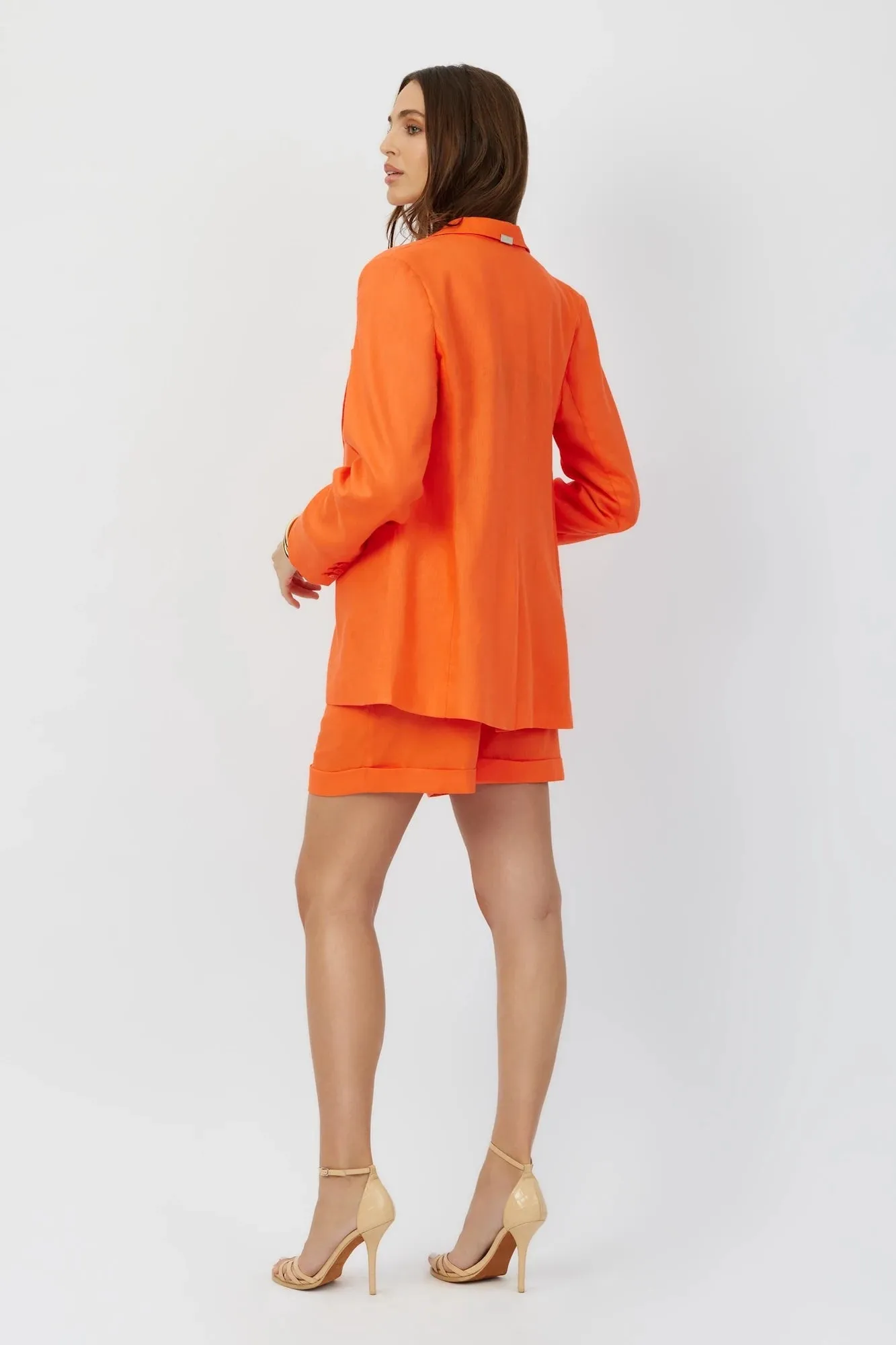 The Riley - Orange Crush Summer Linen Stretch Blazer